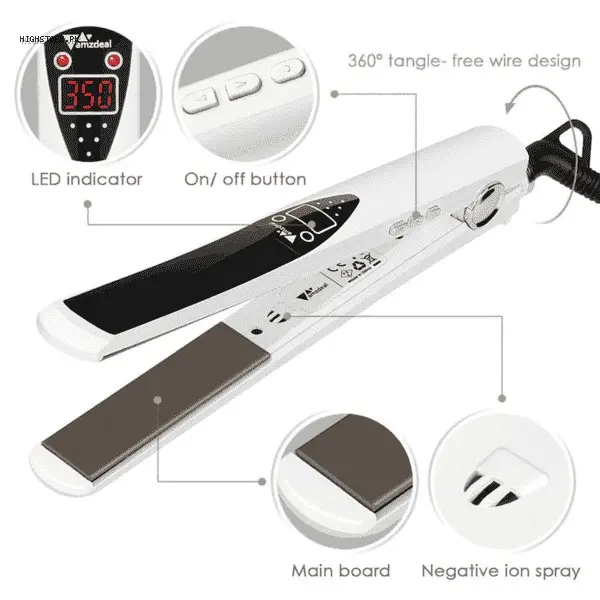 100% Ceramic Hair Straightener Black Flat Irons 1