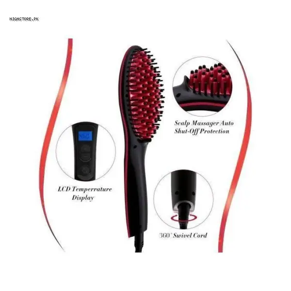 Ceramic Hair Straightener Brush Hairdressing Tools 1