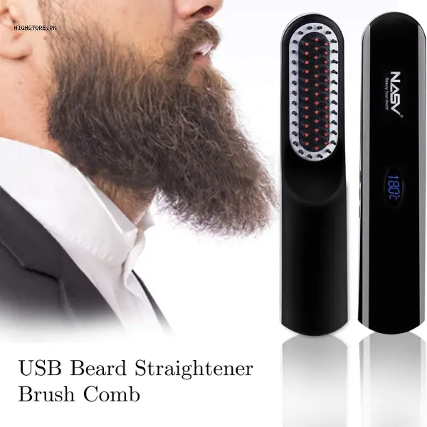 Men Style Cordless Beard Straightener Hair Brush Tools | Buy Online in Pakistan | Cash on Delivery