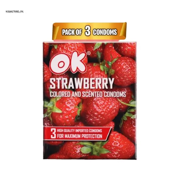 Ok Strawberry Condom 1